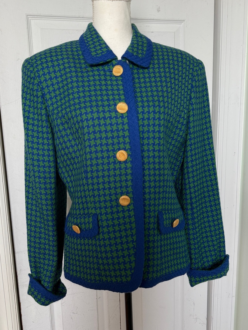 Vintage Eclectic Houndstooth Italian Vizia Jacket